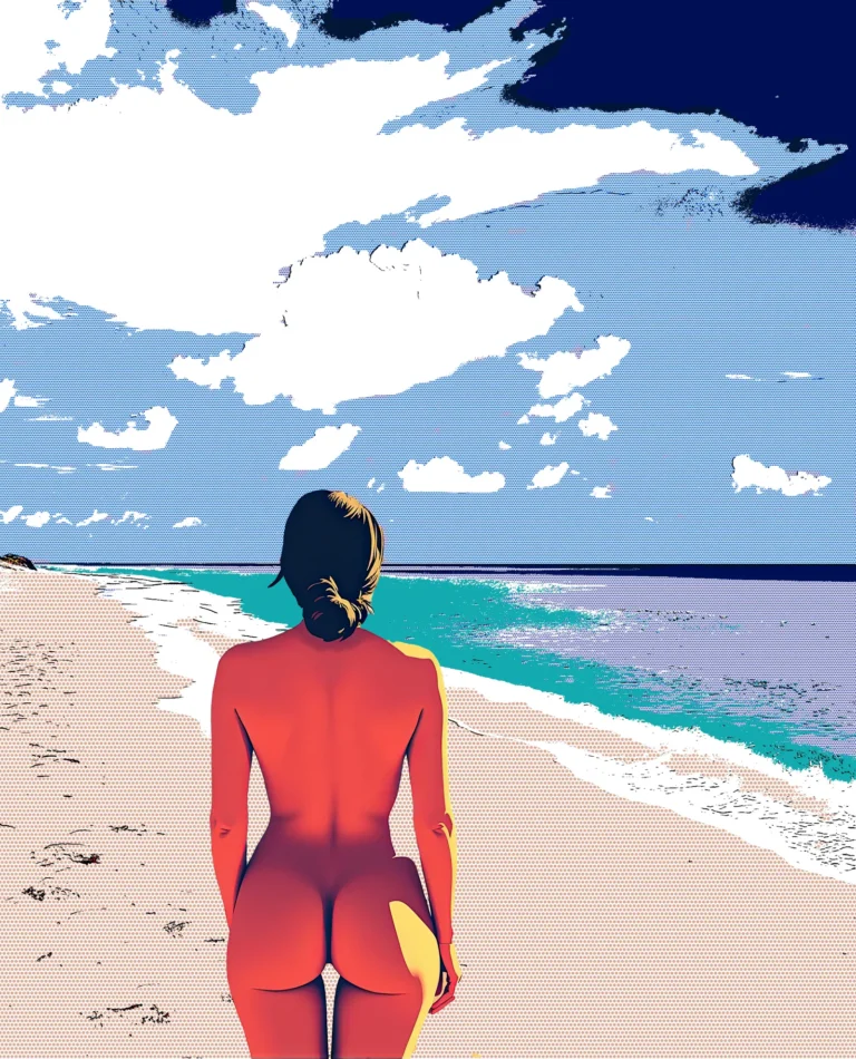 Woman strolling on the Sand